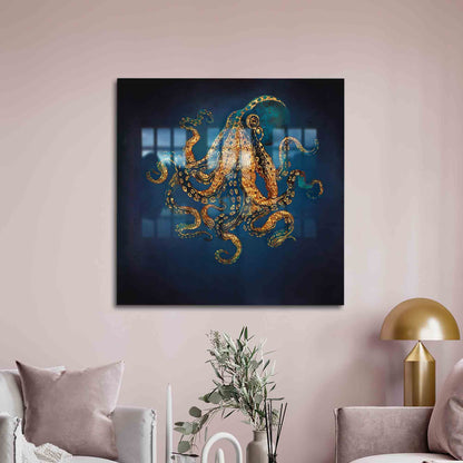 Octopus Glass Wall Art
