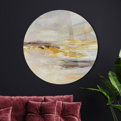 Gray Gold Accents and Glass Wall Art