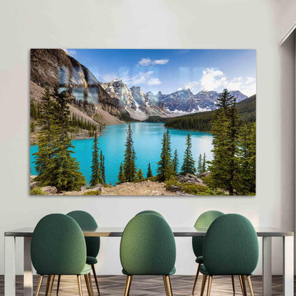 Moraine Lake Banff Alberta Glass Wall Art