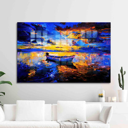 Abstract Nature Landscape Tempered Glass Wall Art - Elegant Glass Decor