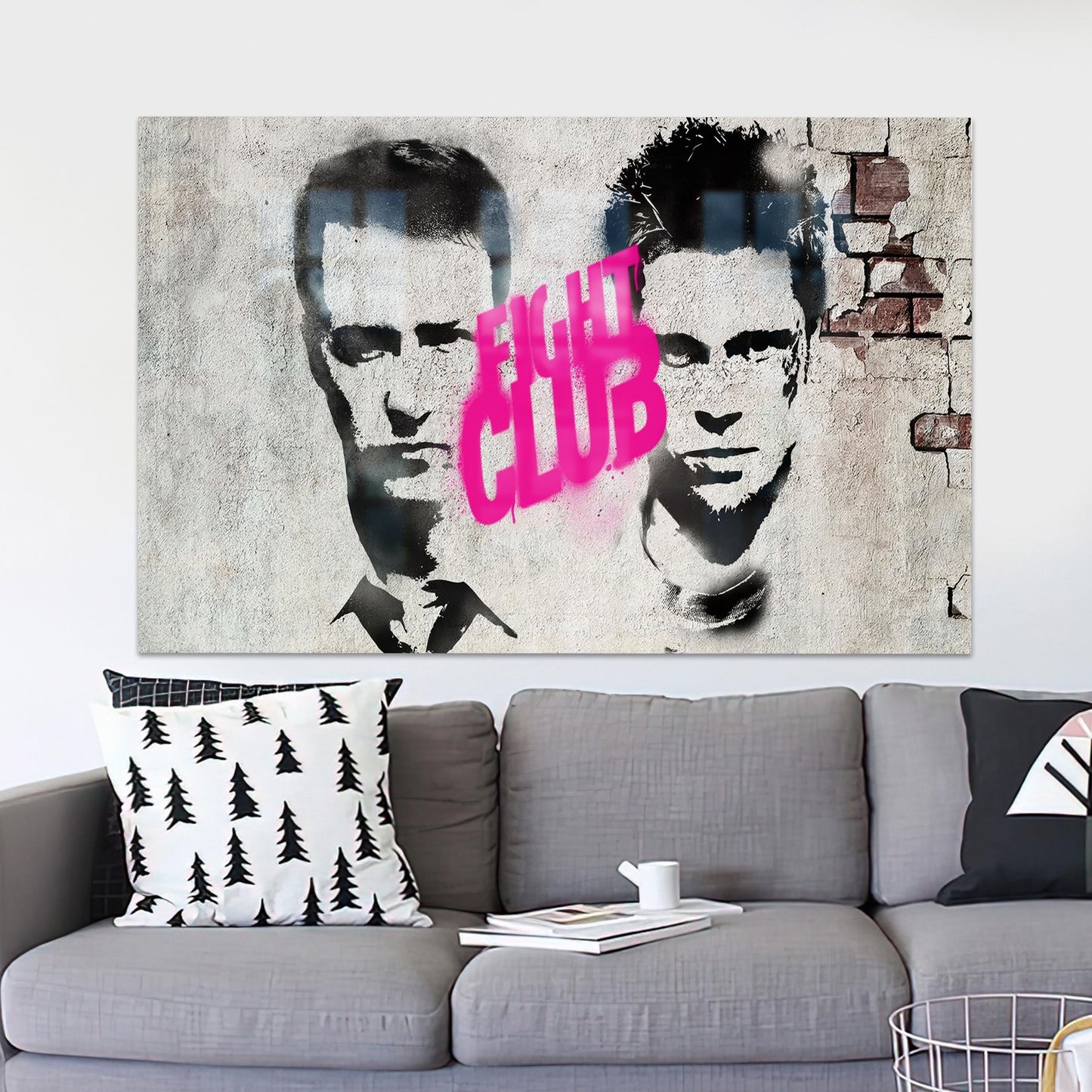 Minimalist Graffiti Glass Wall Art