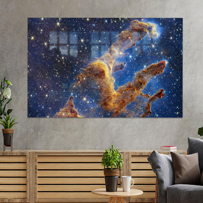 NASA James Webb Night Glass Wall Art