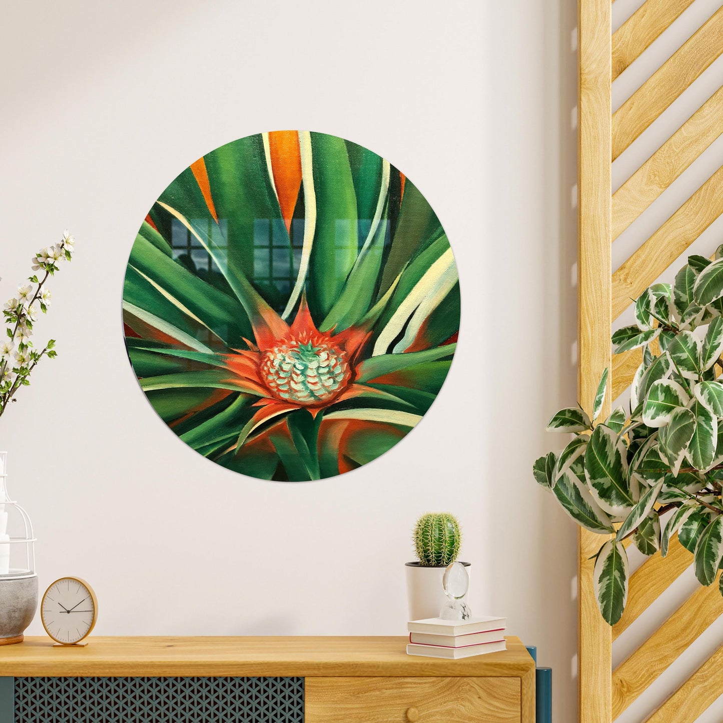 Flower Botanical Glass Wall Art