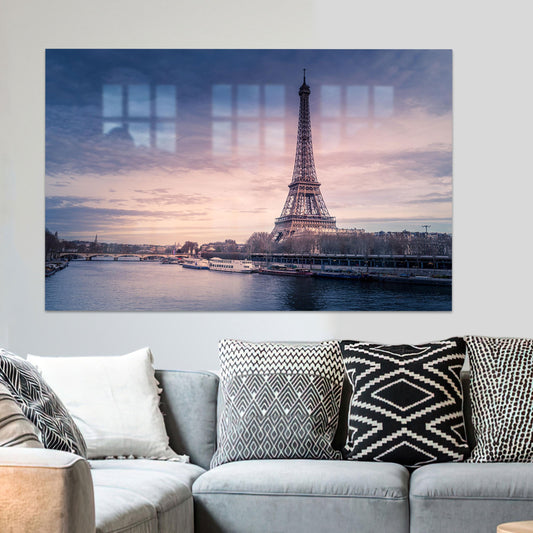 Eiffel Tower Glass Print - Personalized Gifts for Him, Landscape Wall Art