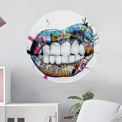 Teeth Abstract Prints Graffiti Glass Wall Art