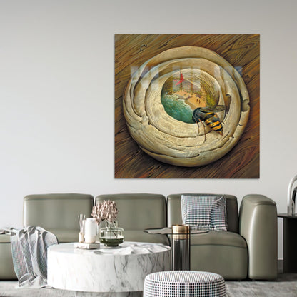 Vladimir Kush Bee Glass Wall Art, Surreal Reproduction Wall Decor,  Gift For Her