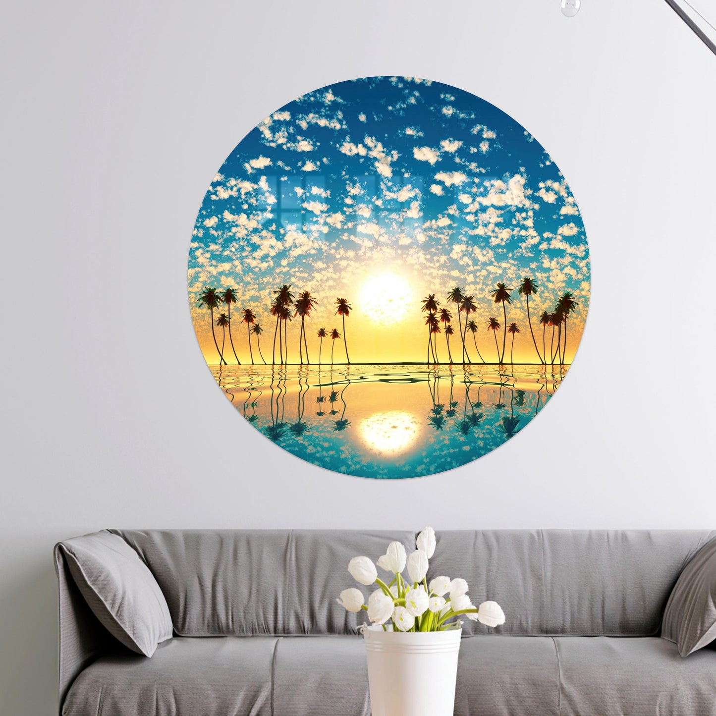 Sunrise Beach Printing Landscape Glass Wall Art