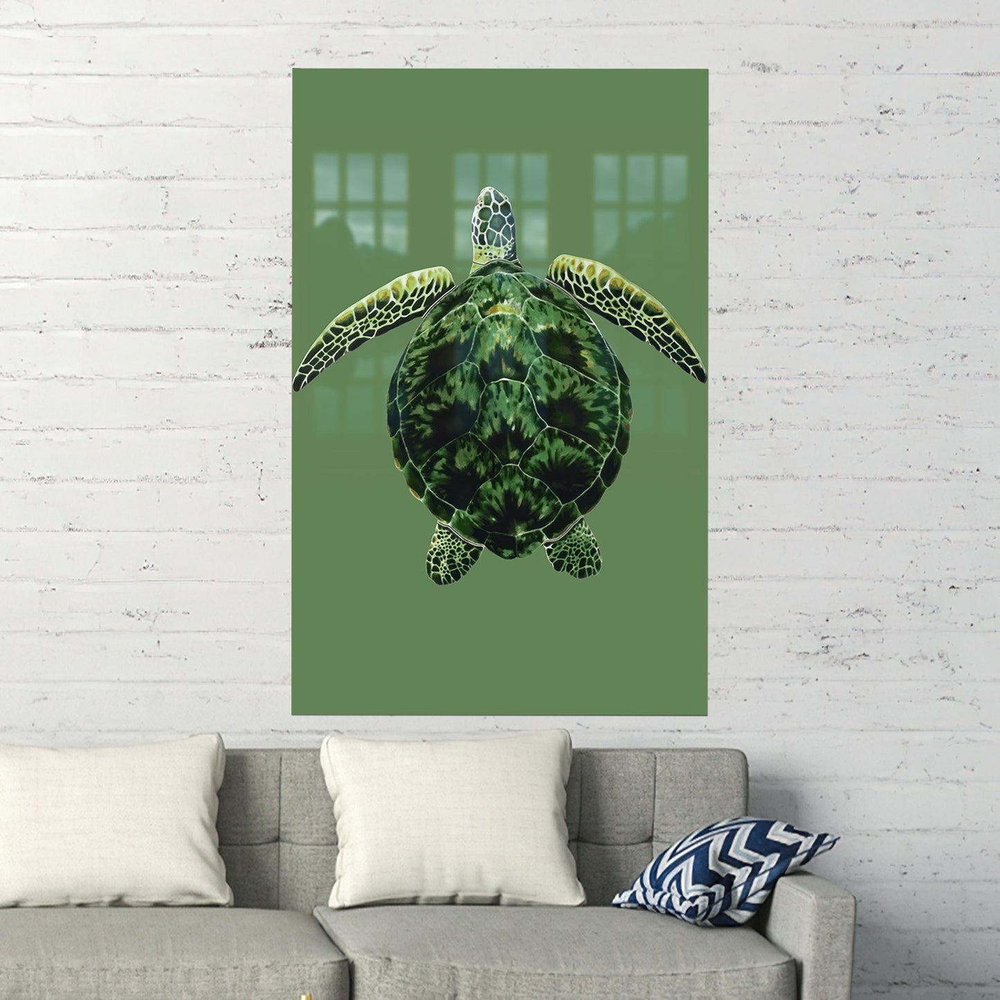 Turtle Holiday Natural Glass Wall Art