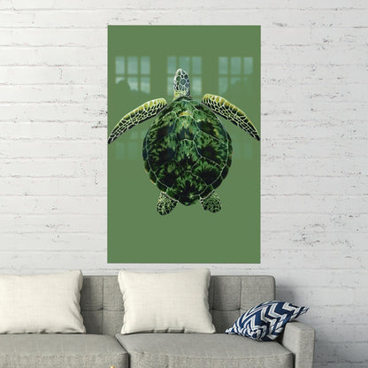 Turtle Holiday Natural Glass Wall Art