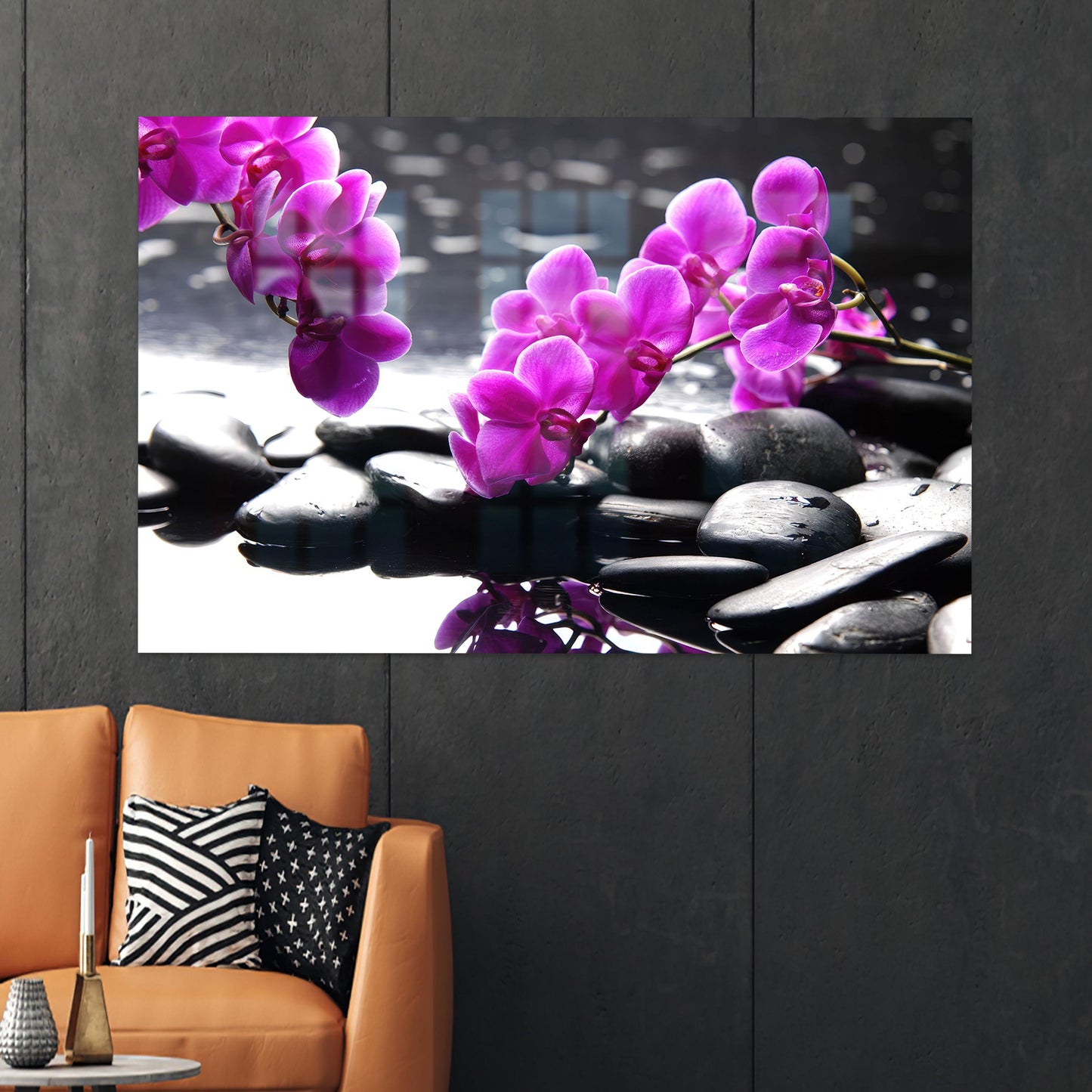 Printing Orchid and Spa Glass Wall Art