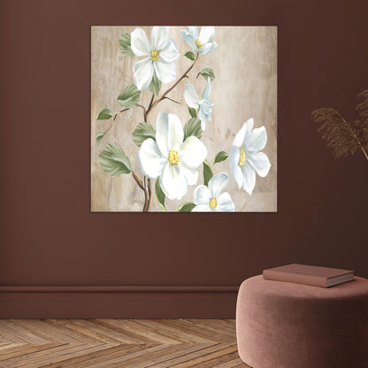 White Daisy Glass Wall Decor, Tempered Glass Botanical Print, flower Gift Box
