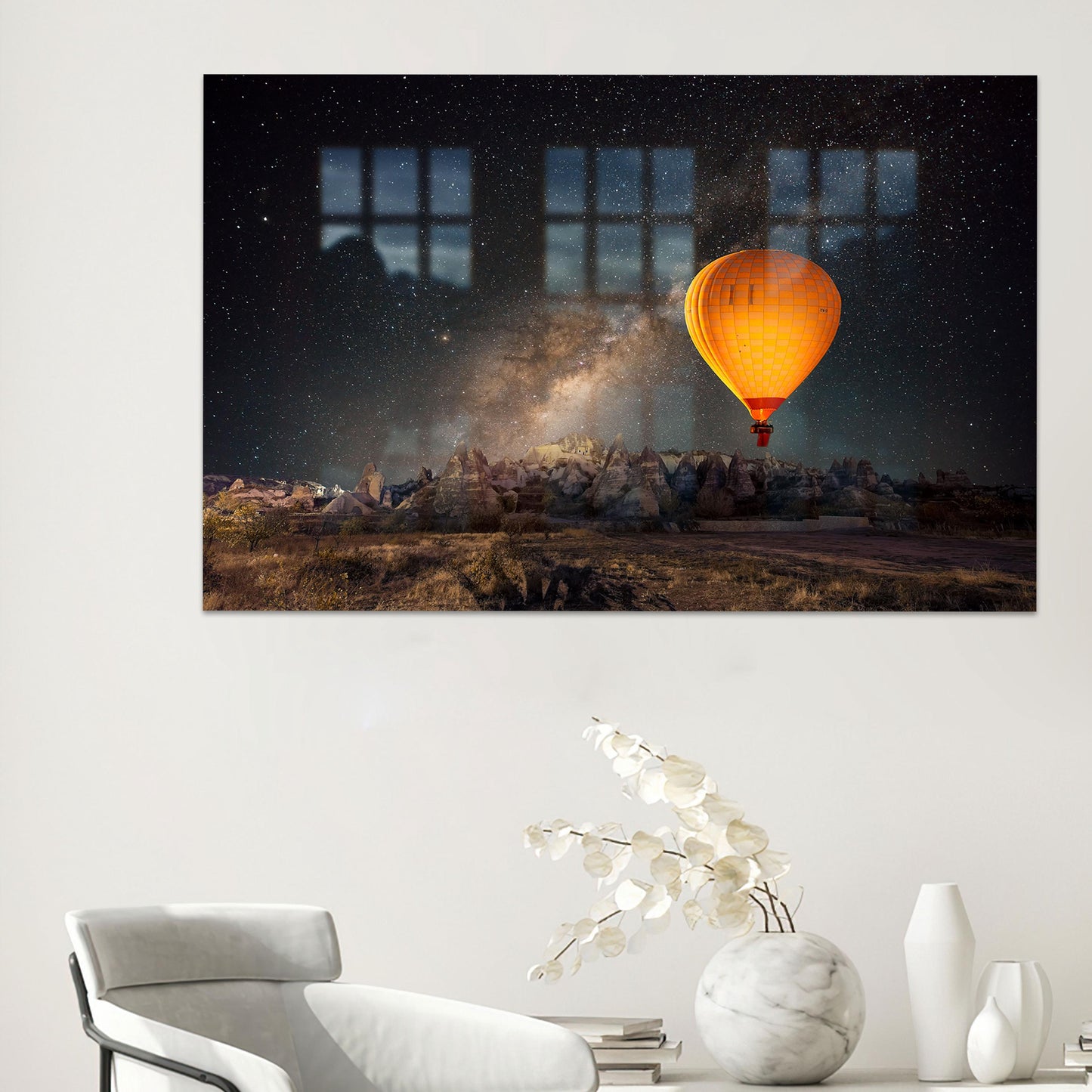 Star at Night Milky Glass Wall Art