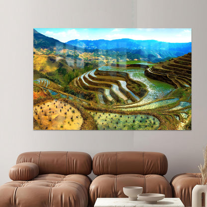 Banaue Rice Terraces Nature Glass Wall Art