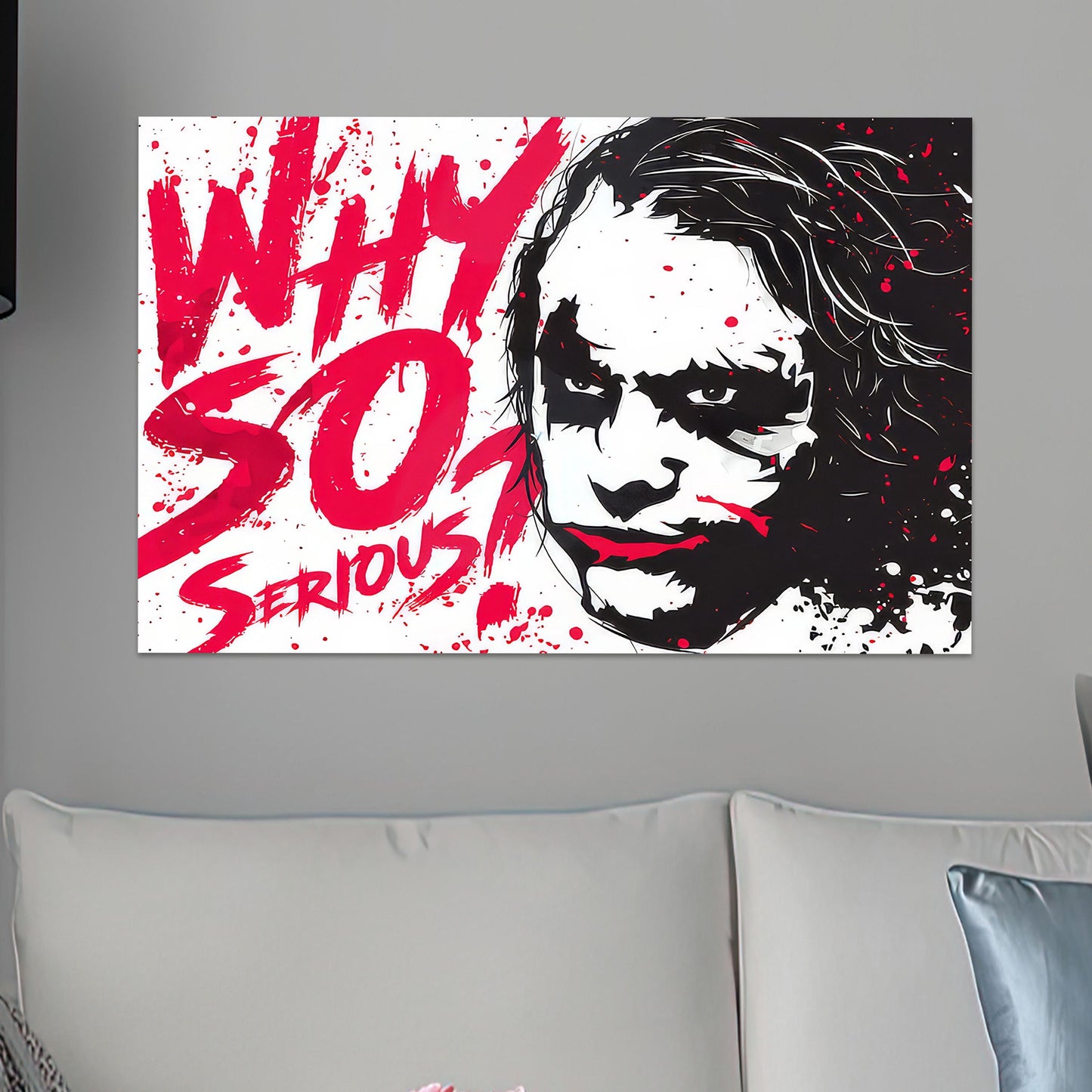 Joker Dark Knight Graffiti Glass Wall Art