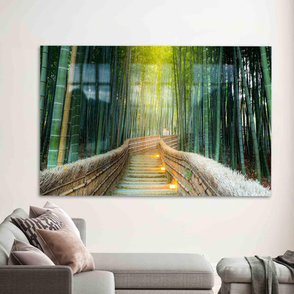 Green Landscape Kyoto Nature Glass Wall Art