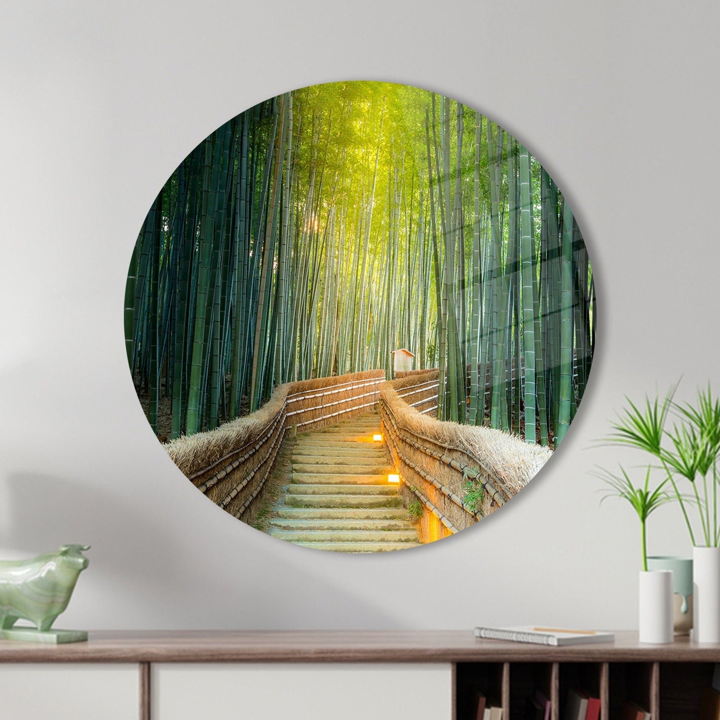 Green Landscape Kyoto Nature Glass Wall Art