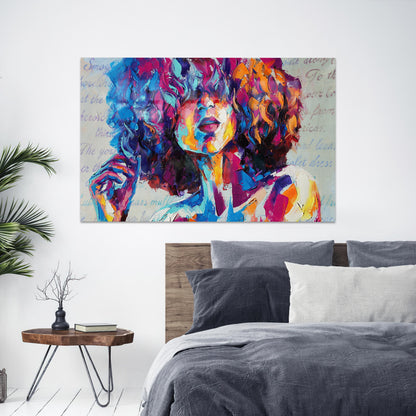 African Woman Glass Art Print for Bedroom and Kitchen Decor