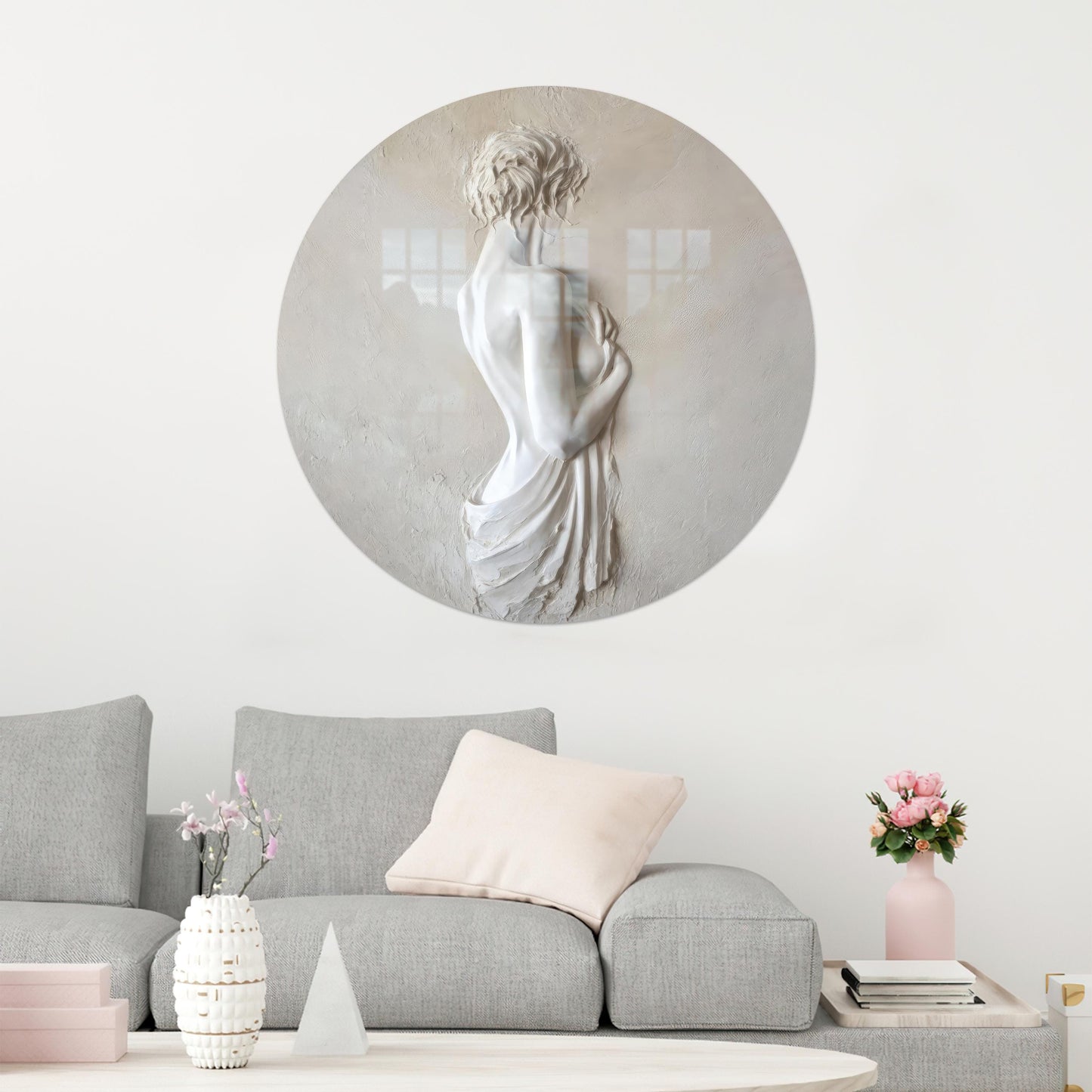 Abstract Girl Mom Glass Wall Art