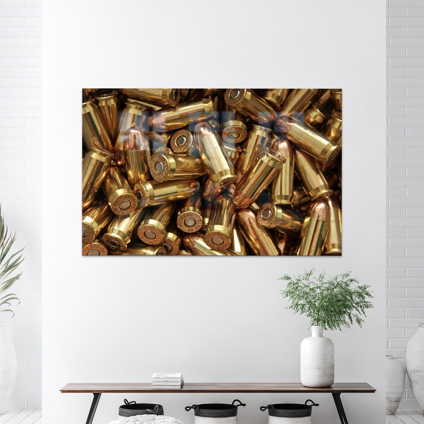 Bullet Gun Glass Wall Art