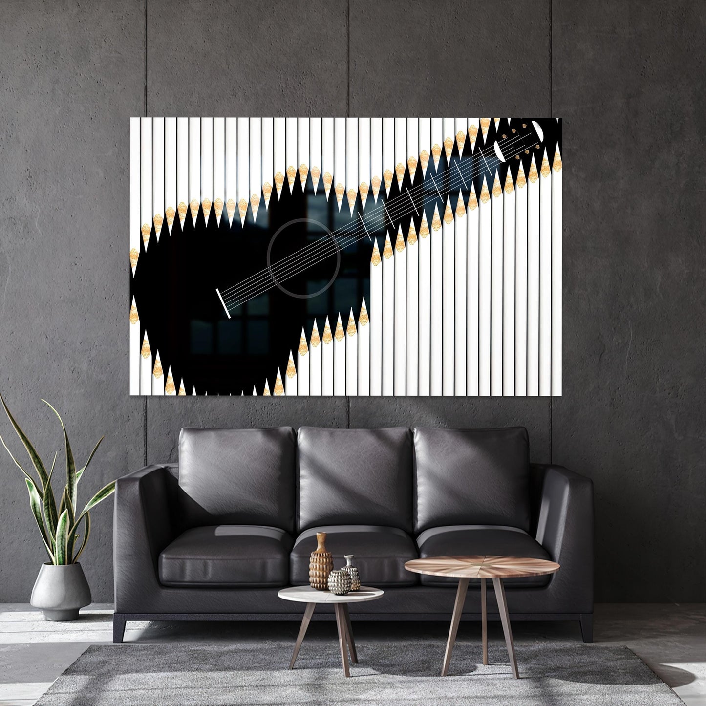 Guitar Music Lovers Glass Wall Art