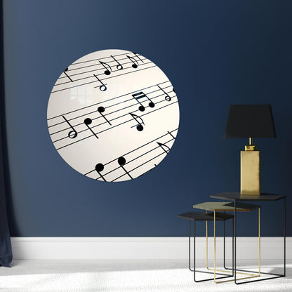 Musician Printing Girl Note Glass Wall Art