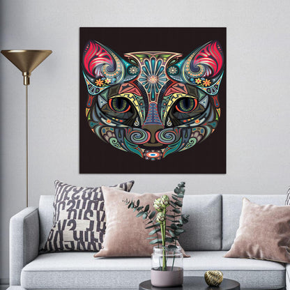 Green Cat Eyes Lover Glass Wall Art