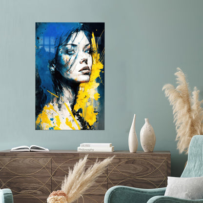 Woman Portrait Boho Glass Wall Art