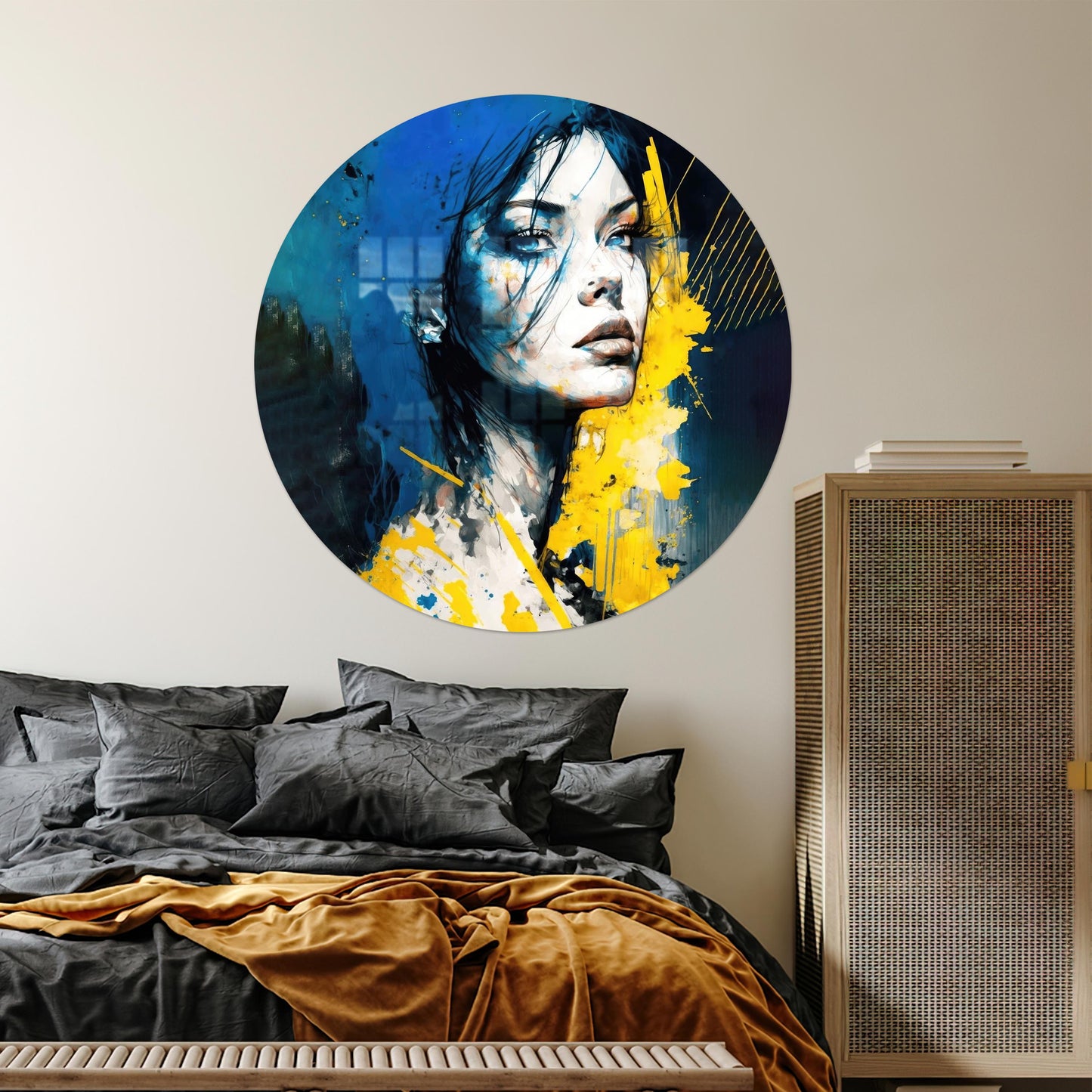 Woman Portrait Boho Glass Wall Art