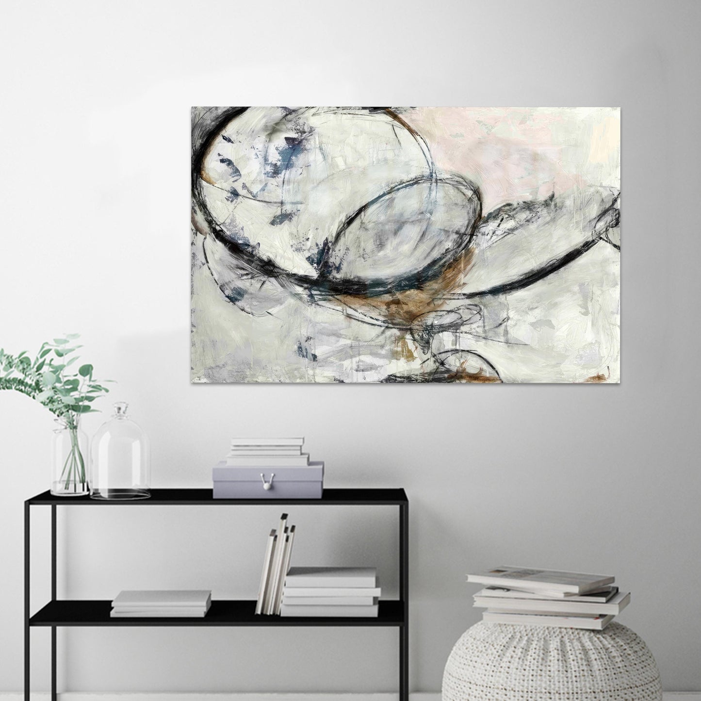 Black Abstract Glass Wall Art