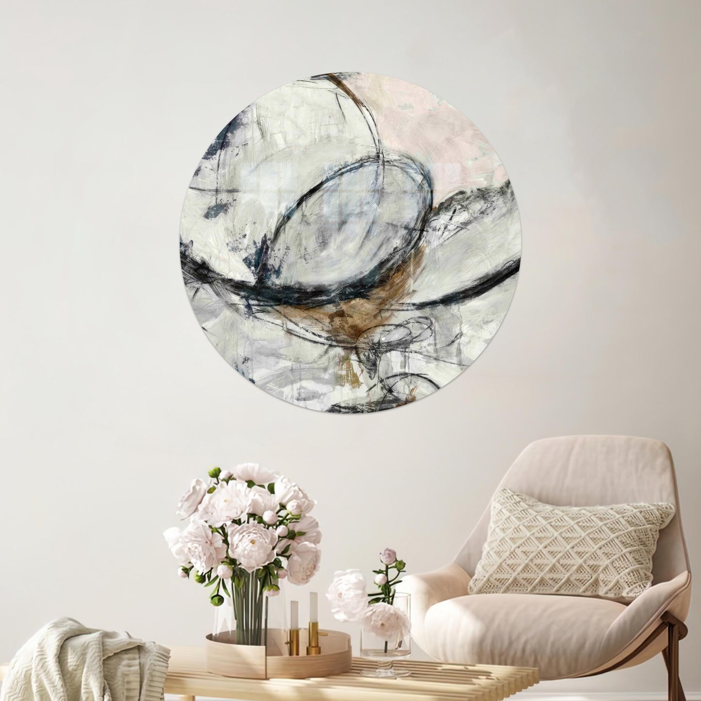 Black Abstract Glass Wall Art