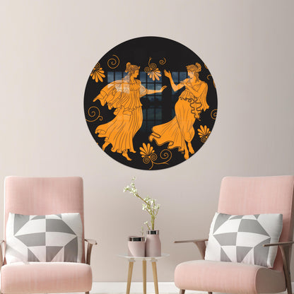Greek Girls Tunics Ancient Glass Wall Art