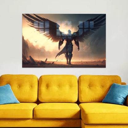 Warrior Angel Archangel Baby Glass Wall Art
