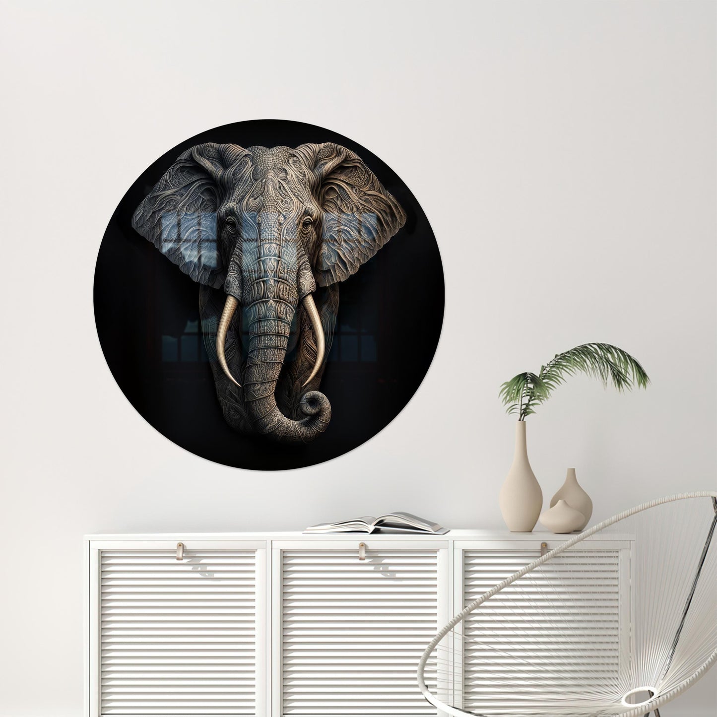 Elephant Loft Glass Wall Art