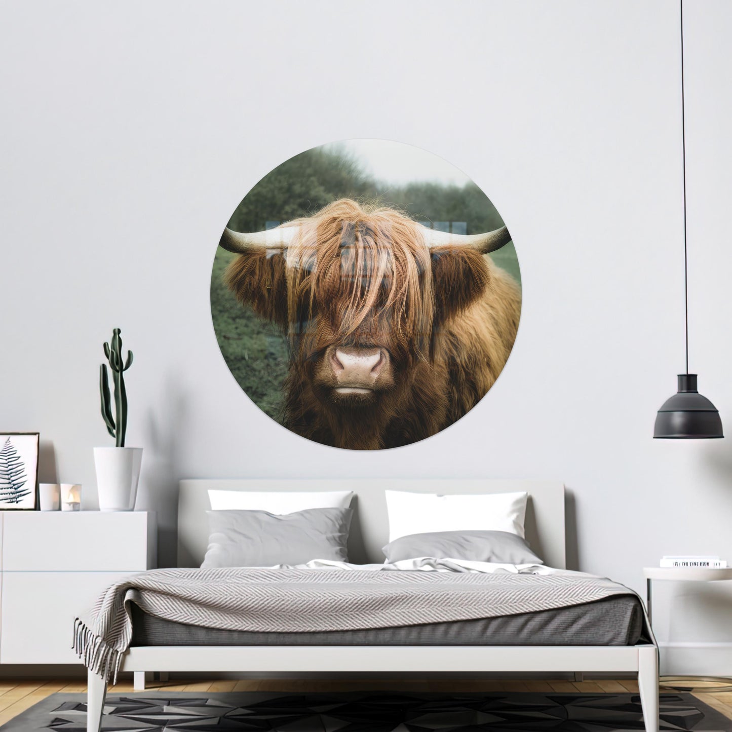 Cute Cow Printing Glass Wall Art
