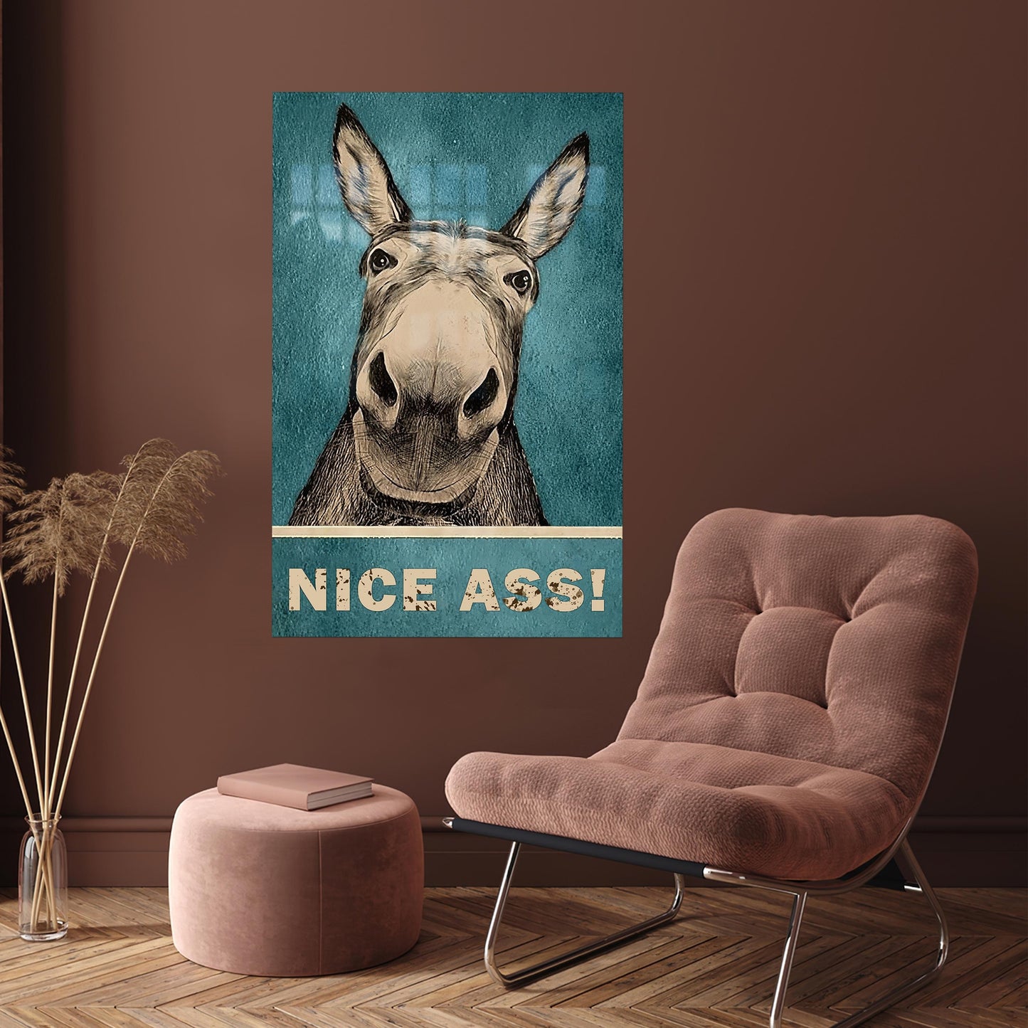 Funny Donkey Bathroom Her Glass Wall Art