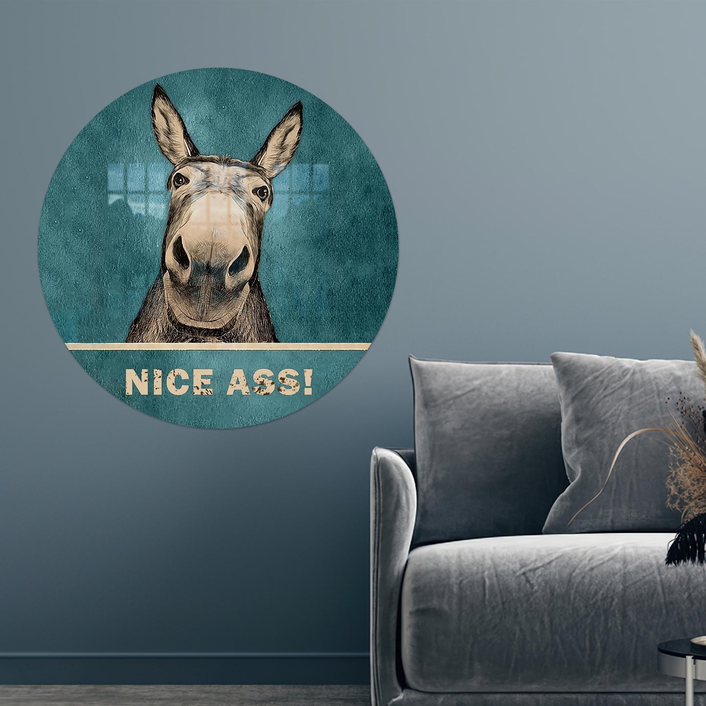 Funny Donkey Bathroom Her Glass Wall Art