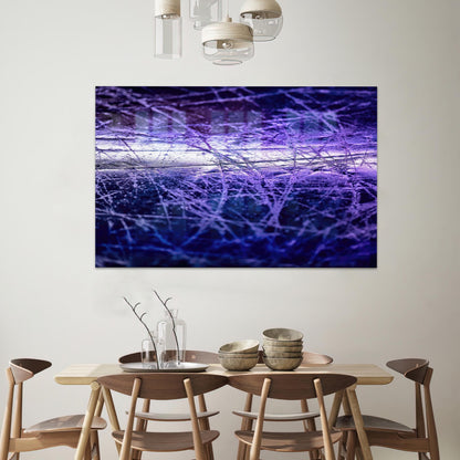 Purple Printing Abstract Glass Wall Art