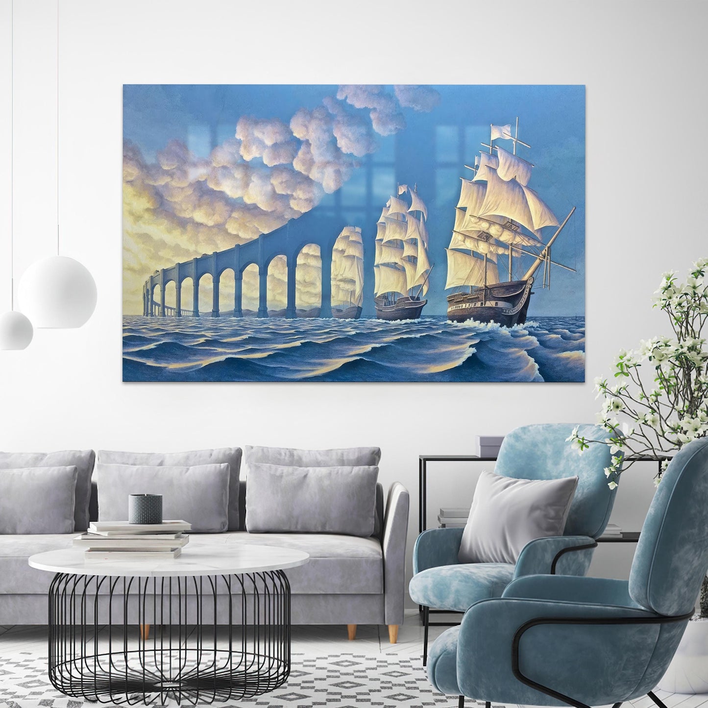 Bridge Surreal Grandma Glass Wall Art