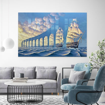 Bridge Surreal Grandma Glass Wall Art