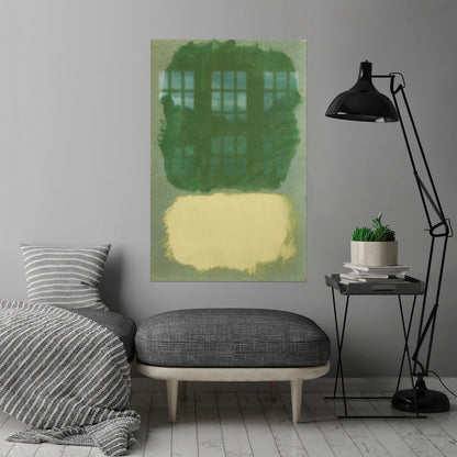 Green Mark Rothko Style Glass Wall Art