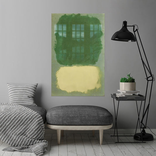 Modern Green Glass Wall Art Print - Mark Rothko Style Modern Glass Art