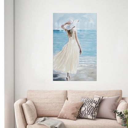 White Lady Holiday Glass Wall Art