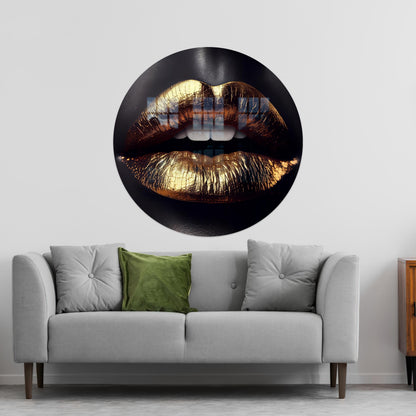 Golden Lip Glass Wall Art
