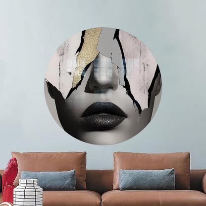 Gray Abstract Woman Baby Glass Wall Art