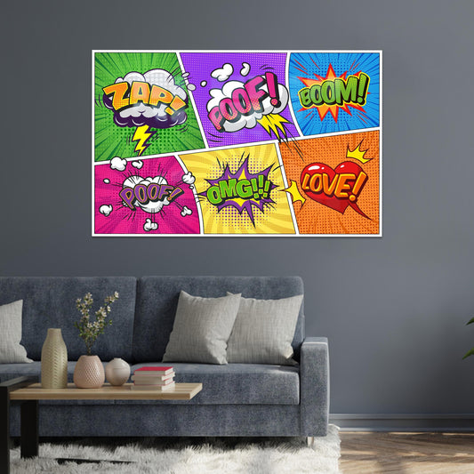 Modern Glass Wall Art: Large POP ART Glass Print for Trendy Home Decor