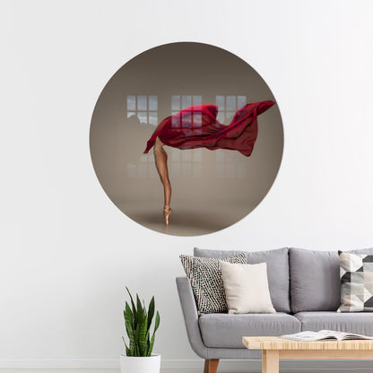 Red Ballerina Halloween Glass Wall Art