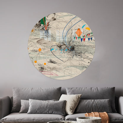 Julie Mehretu Abstract Glass Wall Art
