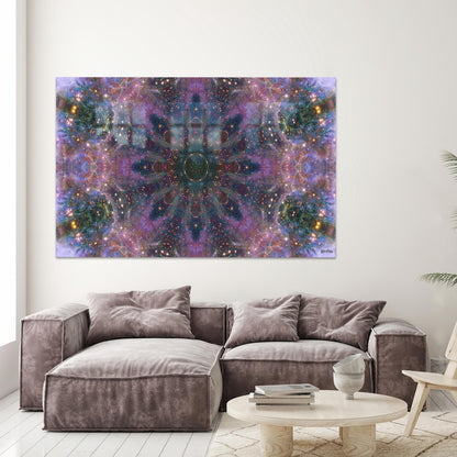 Purple Mandala Minimalist 3D Glass Wall Art