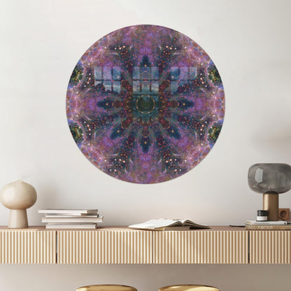 Purple Mandala Minimalist 3D Glass Wall Art