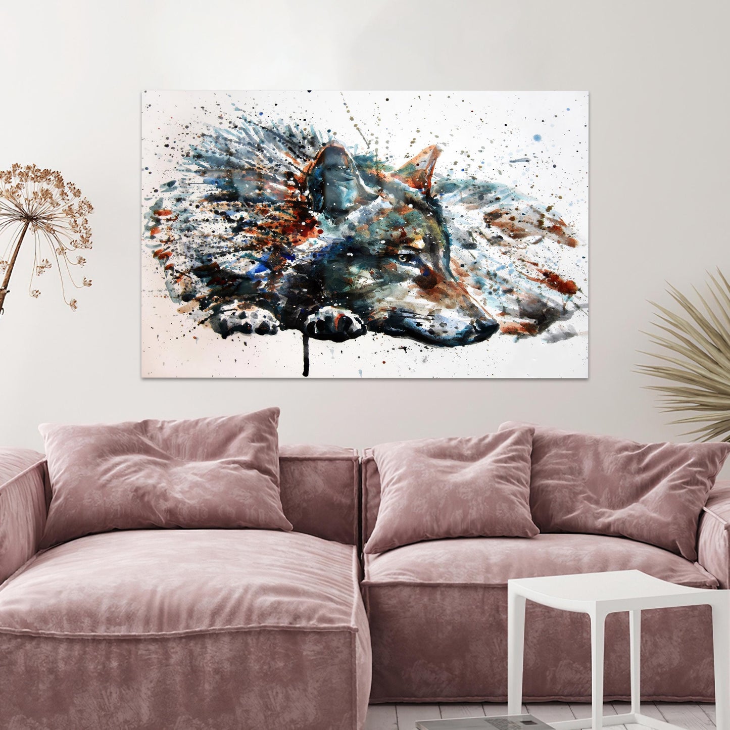 Wolf Glass Printing: Trendy Animal Glass Wall Art for Modern Home Decor
